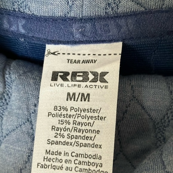 RBX: Blue Quilted Long Sleeve Top- Cowl Neck- M - Picture 2 of 14